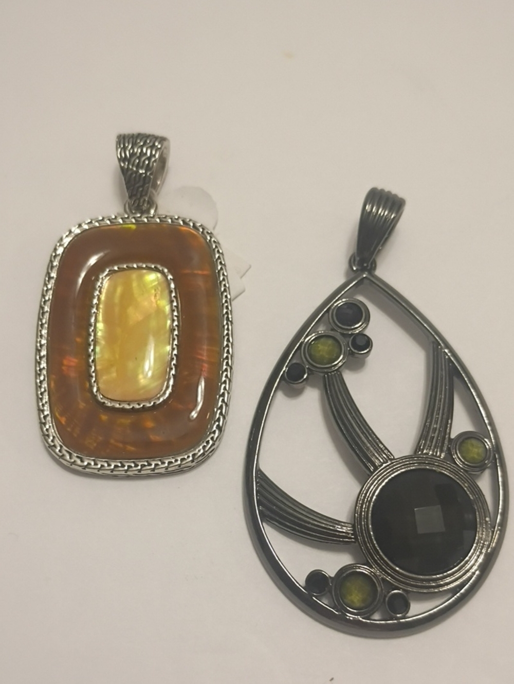 Vintage Sarah Coventry Pendent Set Of 2 Silver Tone